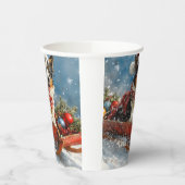 Australische herdershond in slee Kerstmis Papieren Bekers (Links)