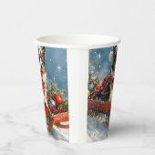 Australische herdershond in slee Kerstmis Papieren Bekers (Rechts)