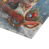 Australische herdershond in slee Kerstmis Snijplank (Hoek)