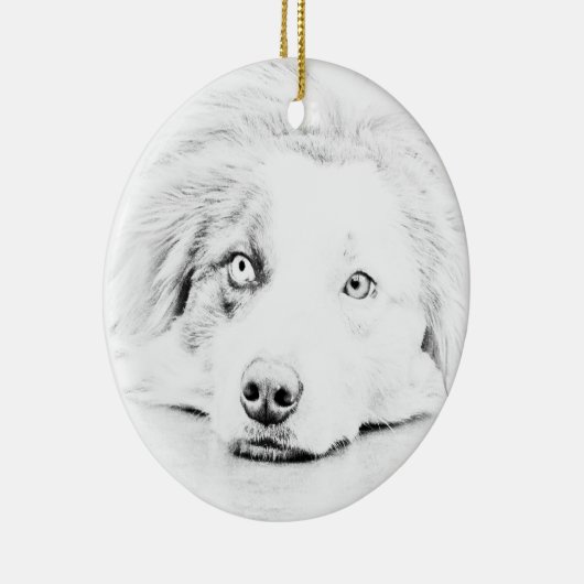 Australische herdershond keramisch ornament (Rechts)