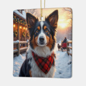 Australische Herdershond Kerst Kunst Keramisch Ornament (Links)