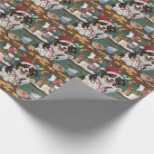 Australische Herdershond Kerstbakfeest Cadeaupapier (Hoek)