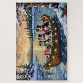 Australische Herdershond Kerstboot Vakantie Legpuzzel (Verticaal)