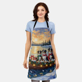 Australische Herdershond Kerstboot Vakantie Schort (Gedragen)