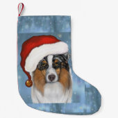 Australische Herdershond Kerstman Kleine Kerstsok (Voorkant)