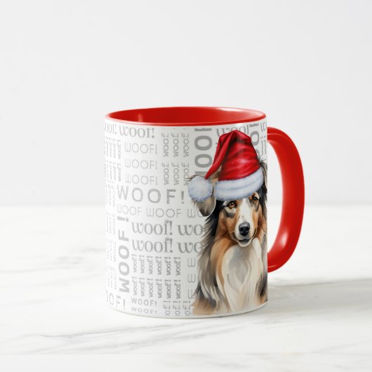 Australische herdershond Kerstman Mok (Voorkant rechts)