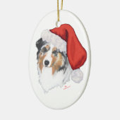Australische Herdershond Kerstmis Keramisch Ornament (Links)