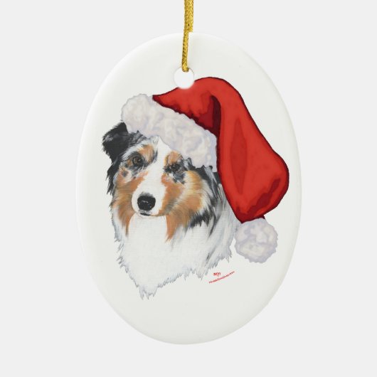 Australische Herdershond Kerstmis Keramisch Ornament (Voorkant)