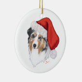 Australische Herdershond Kerstmis Keramisch Ornament (Rechts)