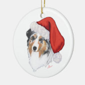 Australische Herdershond Kerstmis Keramisch Ornament (Links)