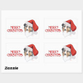 Australische Herdershond Kerstmis Rechthoekige Sticker (Vel)