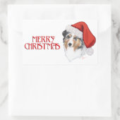Australische Herdershond Kerstmis Rechthoekige Sticker (Tas)