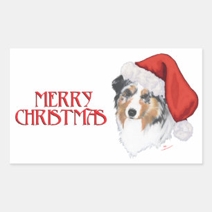 Australische Herdershond Kerstmis Rechthoekige Sticker