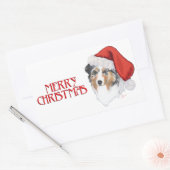 Australische Herdershond Kerstmis Rechthoekige Sticker (Envelop)