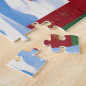 Australische Herdershond Kerstmis Sneeuwlandschap Legpuzzel (Zijkant)
