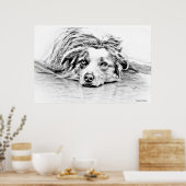 Australische herdershond kunst poster (Keuken)