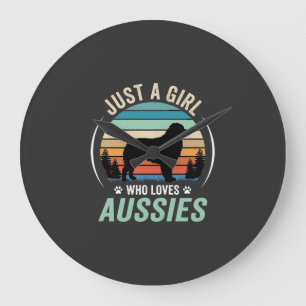 Australische Herdershond Liefhebber Retro Zonsonde Grote Klok