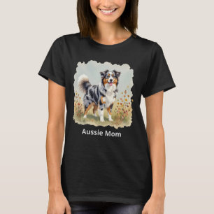 Australische Herdershond Merle Lange Staart Aussie T-shirt