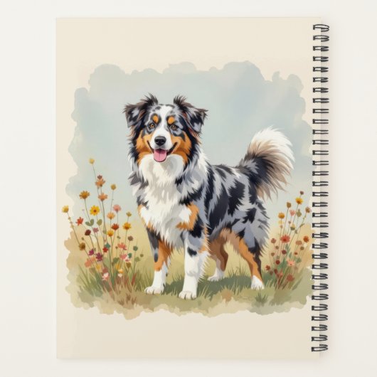 Australische Herdershond Merle Lange Staart Planner (Achterkant)
