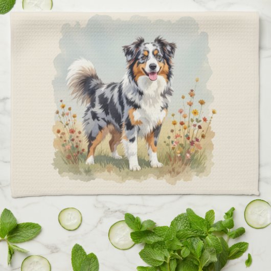 Australische herdershond Merle Long Tail Theedoek (Gevouwen)