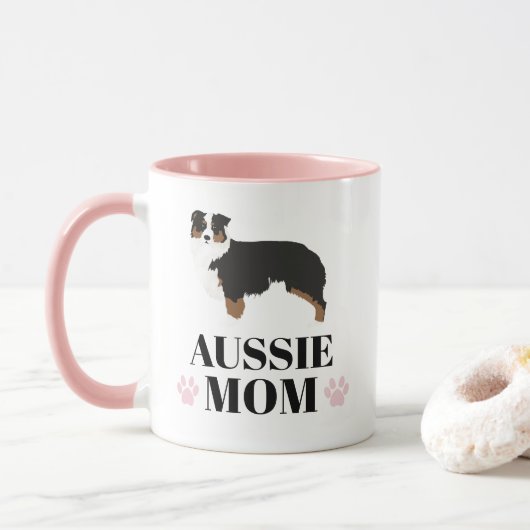 Australische herdershond met foto's mok (Met donut)