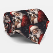 Australische Herdershond met Kerstman Kerst Stropdas (Opgerold)