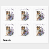 Australische Herdershond Moeder Bloem Vierkante Sticker (Vel)
