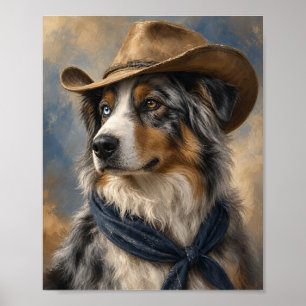 Australische Herdershond Muur Kunst — Trail Boss C Poster