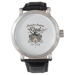 Australische Herdershond Papa Leven Is Ruw Vintage Horloge
