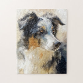 Australische herdershond portret legpuzzel