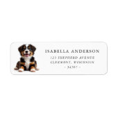 Australische Herdershond Pup Retouradres Etiket (Voorkant)