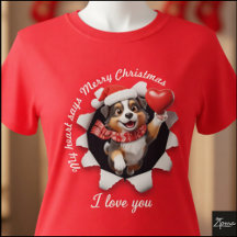 Australische Herdershond Puppy Kerstmis Hart Sjaal