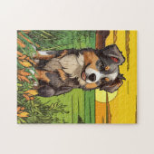 Australische Herdershond Puppy Legpuzzel (Horizontaal)