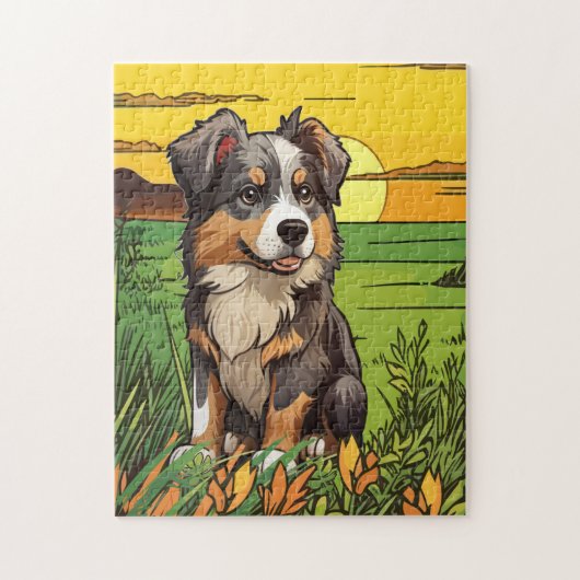 Australische Herdershond Puppy Legpuzzel (Verticaal)