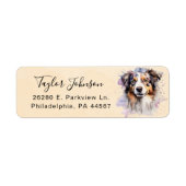 Australische Herdershond Retouradres Etiket (Voorkant)