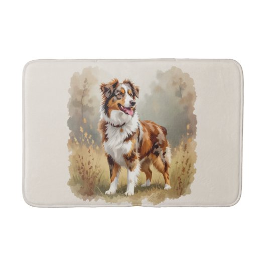 Australische Herdershond Rode Merle Aussie Badmat (Voorkant)