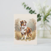 Australische Herdershond Rode Merle Aussie Briefkaart (Staand voorkant)