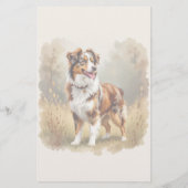 Australische Herdershond Rode Merle Aussie Briefpapier (Achterkant)