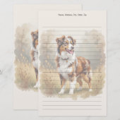 Australische Herdershond Rode Merle Aussie Briefpapier (Voorkant / Achterkant)