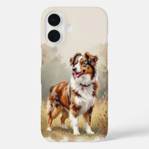 Australische Herdershond Rode Merle Aussie iPhone 16 Hoesje