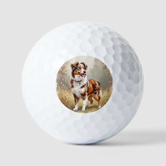 Australische Herdershond Rode Merle Aussie Golfballen (Voorkant)