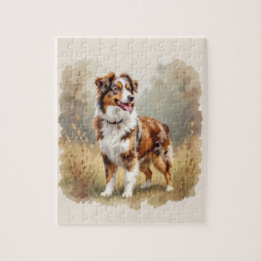 Australische Herdershond Rode Merle Aussie Legpuzzel (Verticaal)