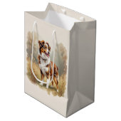 Australische Herdershond Rode Merle Aussie Medium Cadeauzakje (Voorkant Gekanteld)