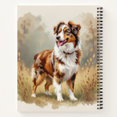 Australische Herdershond Rode Merle Aussie Notitieboek (Achterkant)