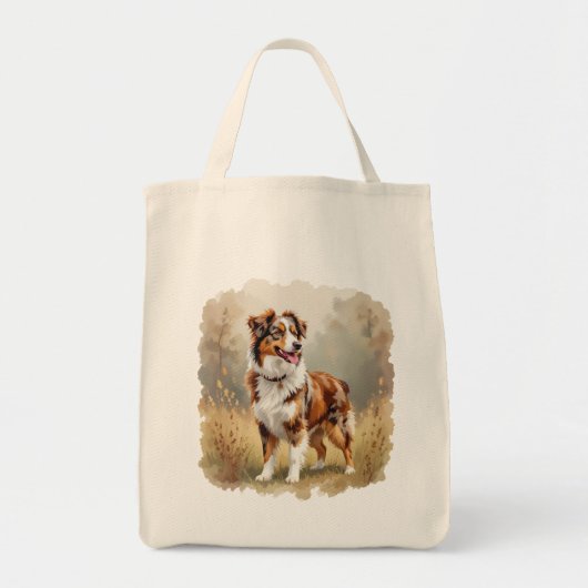 Australische Herdershond Rode Merle Aussie Tote Bag (Voorkant)