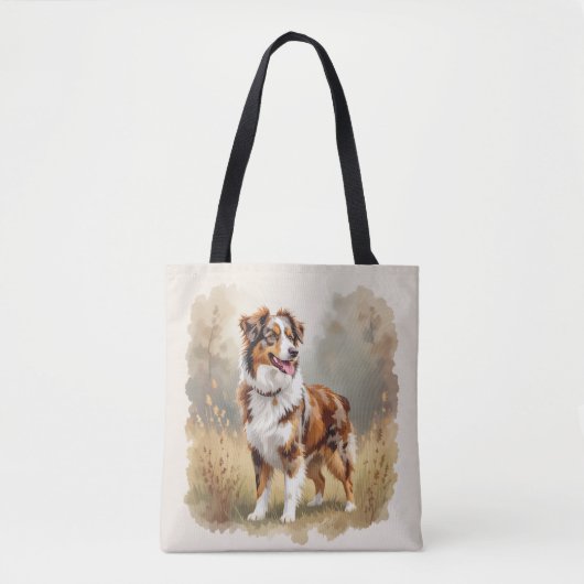 Australische Herdershond Rode Merle Aussie Tote Bag (Voorkant)