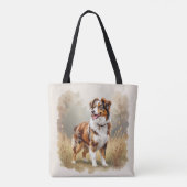 Australische Herdershond Rode Merle Aussie Tote Bag (Achterkant)