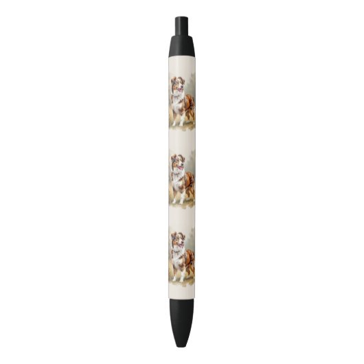 Australische Herdershond Rode Merle Aussie Zwarte Inkt Pen (Voorkant Verticaal)