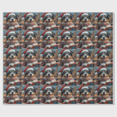 Australische Herdershond Roller Coaster Kerstmis Cadeaupapier (Vlak)
