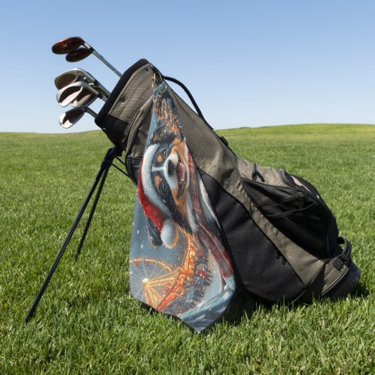 Australische Herdershond Roller Coaster Kerstmis Golfhanddoek (Groen)